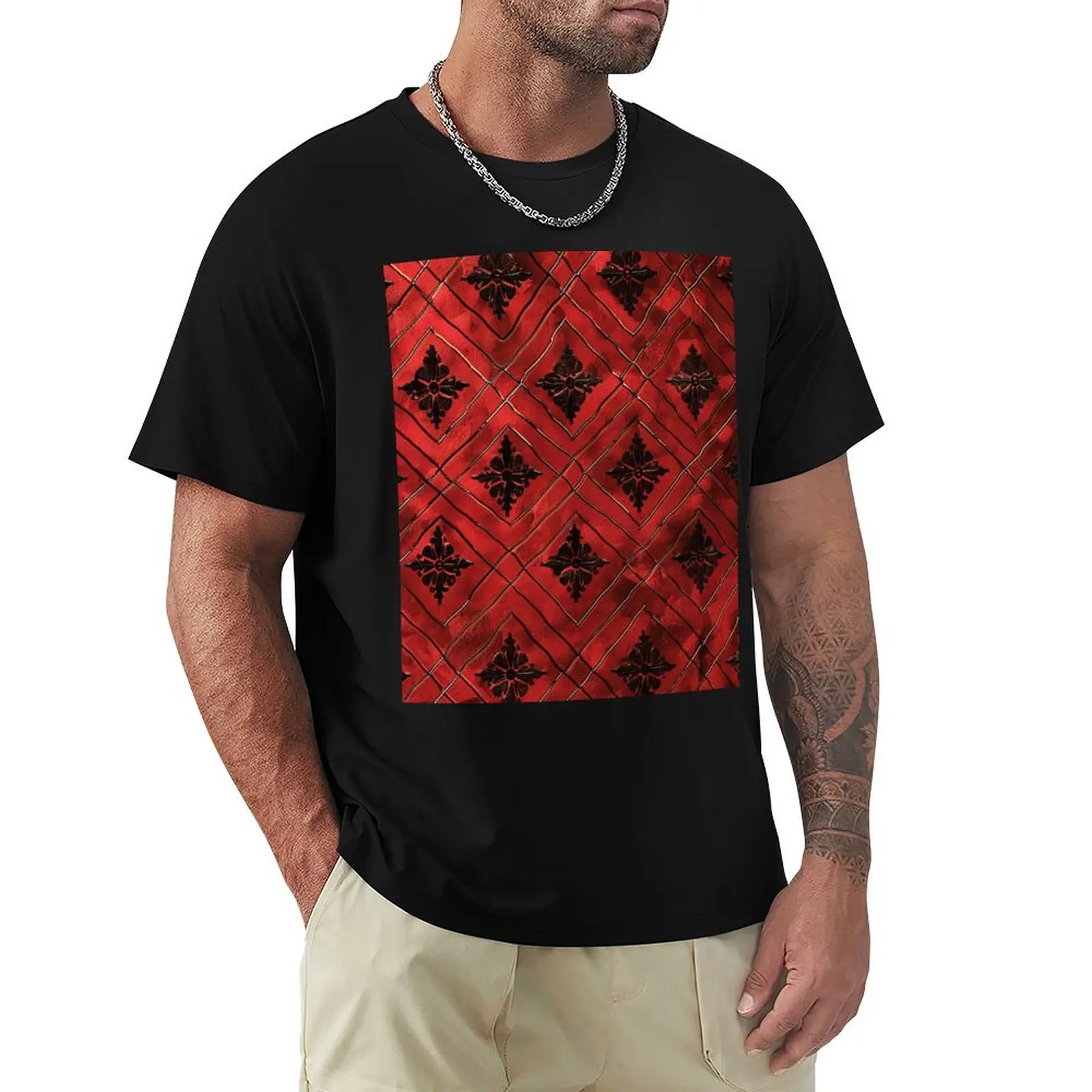 

Red Queen Pattern T-Shirt Casual All Match Short Sleeve T-Shirt