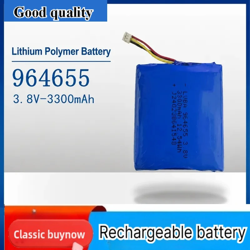 for 964655 lithium battery 3.8V 3300mAh built-in rechargeable product
