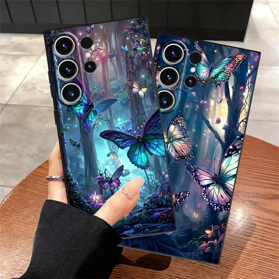 Beautiful Butterflies Funda Phone Cover Case for Samsung Galaxy S26 Ultra S21 FE S24 Note 20 8 9 10 S20 Ultra S10 S9 S23 S25