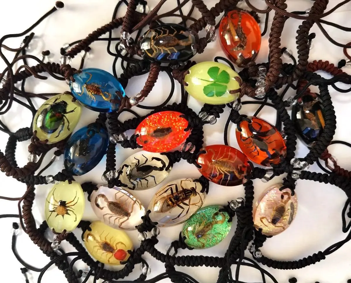 50 pcs Vintage mixed insect Bracelet Scorpion four leaf clover Shape unisex Charm Unisex bangle Jewelry