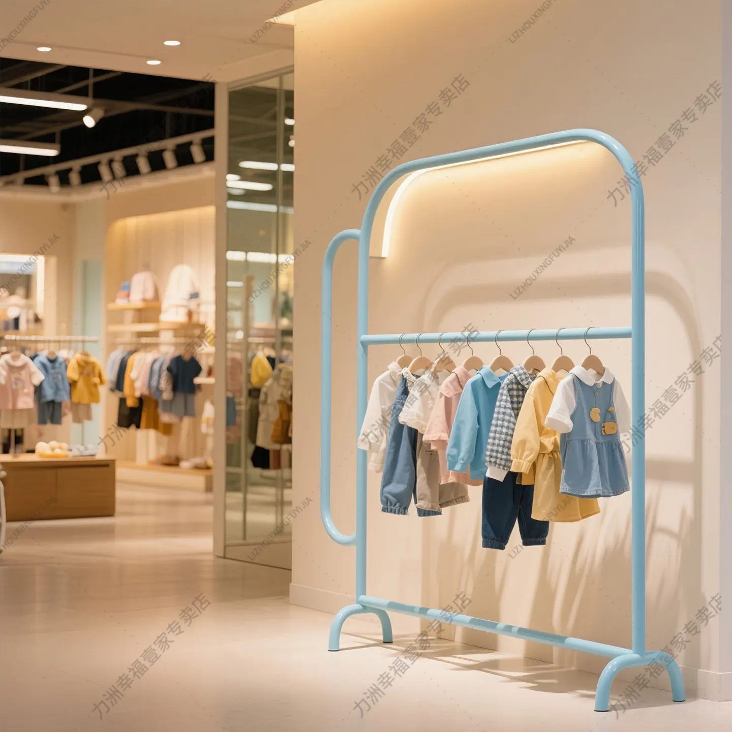 store ins wind floor hanging hanger wrought iron, storage clothing rack strong load-bearing creative middle island rack