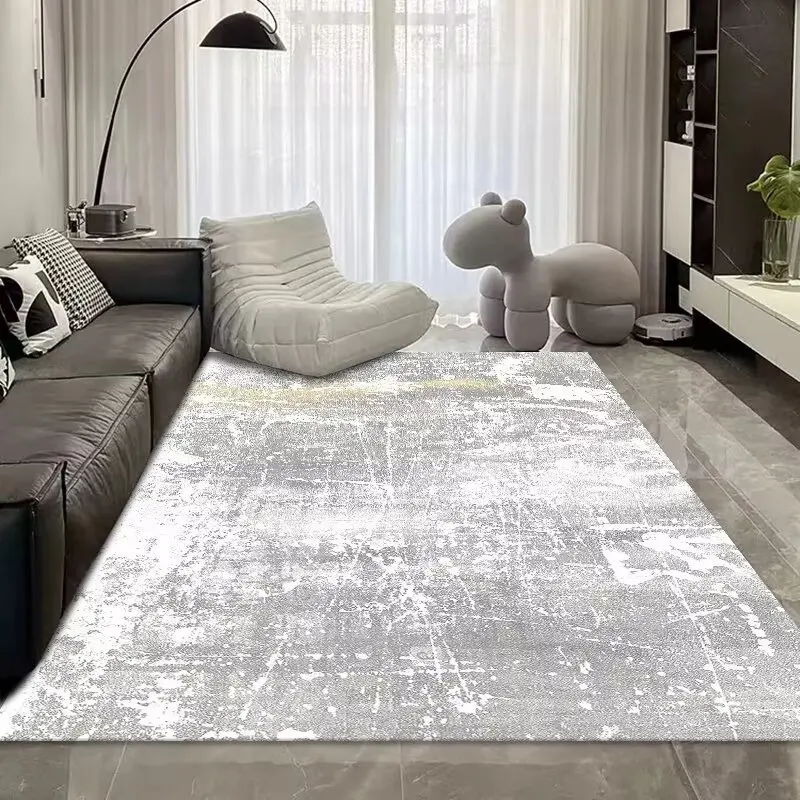 Cream Style Geometric Line Living Room Carpet Soft Short Velvet Coffee Tables Mat Easy Cleaning Machine Washable Rug Bedside