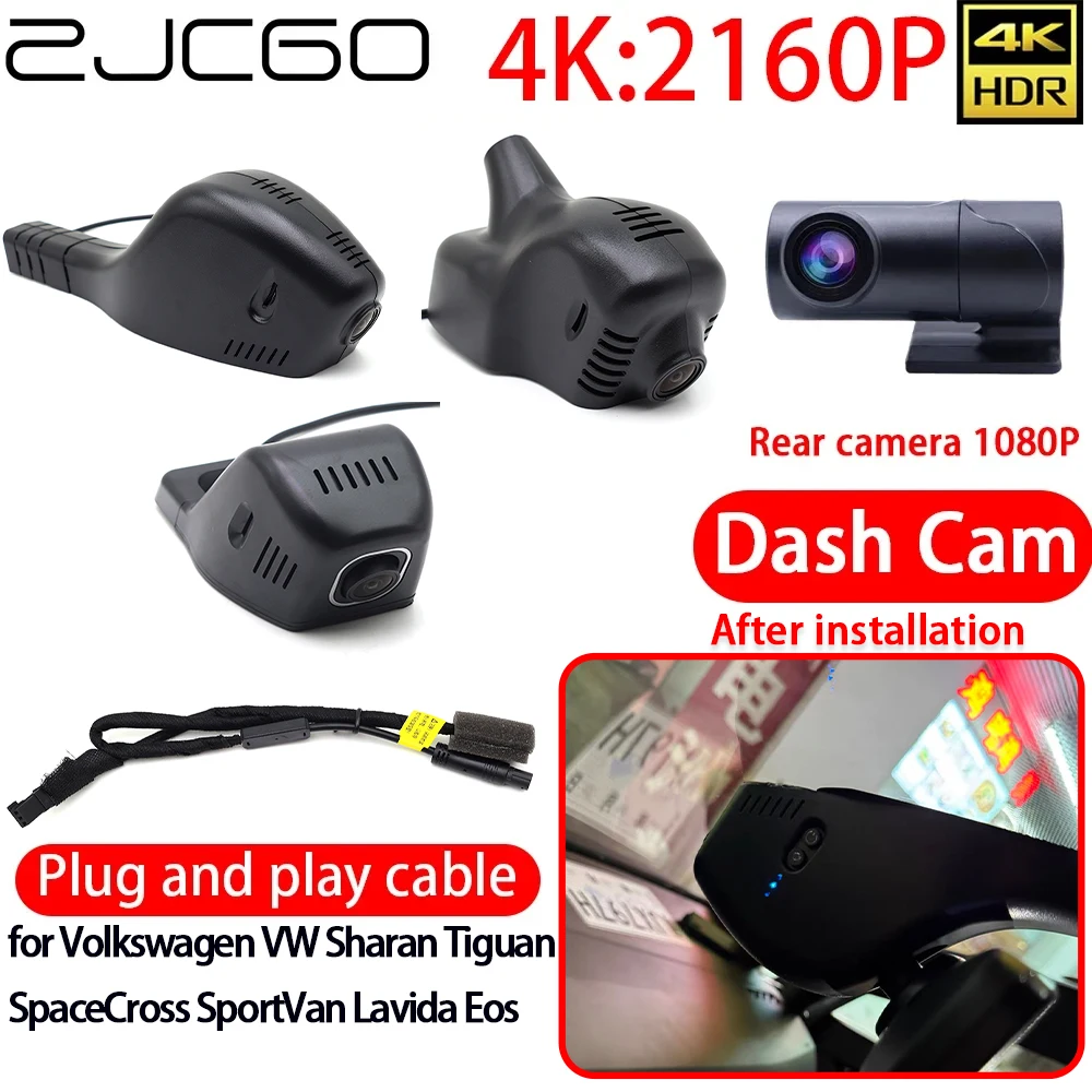 Cámara para Auto 4K DVR con Wifi, Lente Sony, Grabación y Monitoreo 24h para Volkswagen VW Sharan, Tiguan, SpaceCross, SportVan, Lavida, Eos