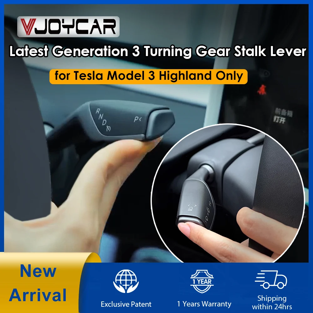 VJOYCAR 2025 New Gen3 Gear Stalk Lever For Tesla Model 3 Highland Turning Stalks Shift Handbar OEM Style APP Customized Feature