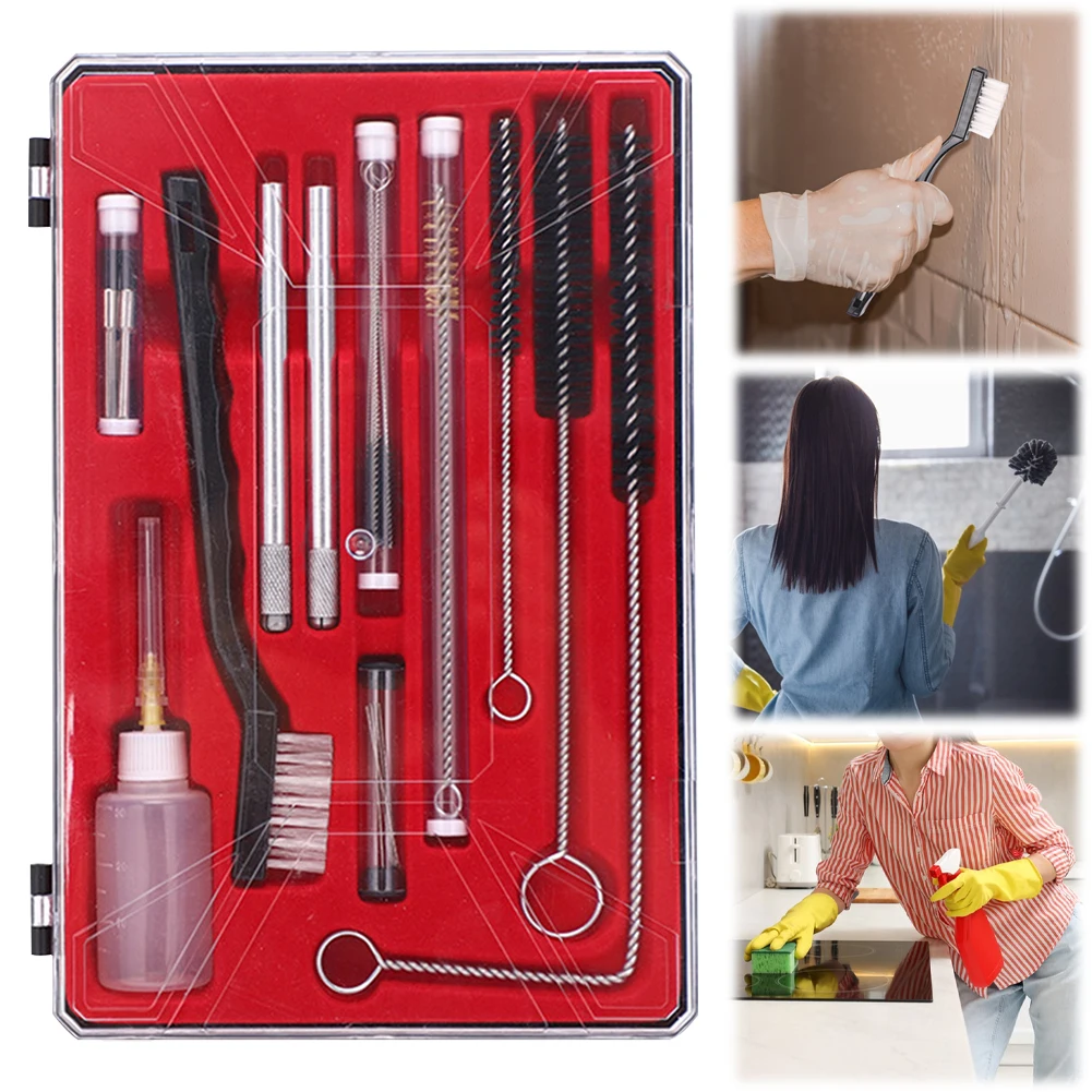 

23 Pcs Professional Spray Gun Cleaning Brush Set with Case Complete Maintenance Set To Clean HVLP Paint Guns Air Tools Airbrush