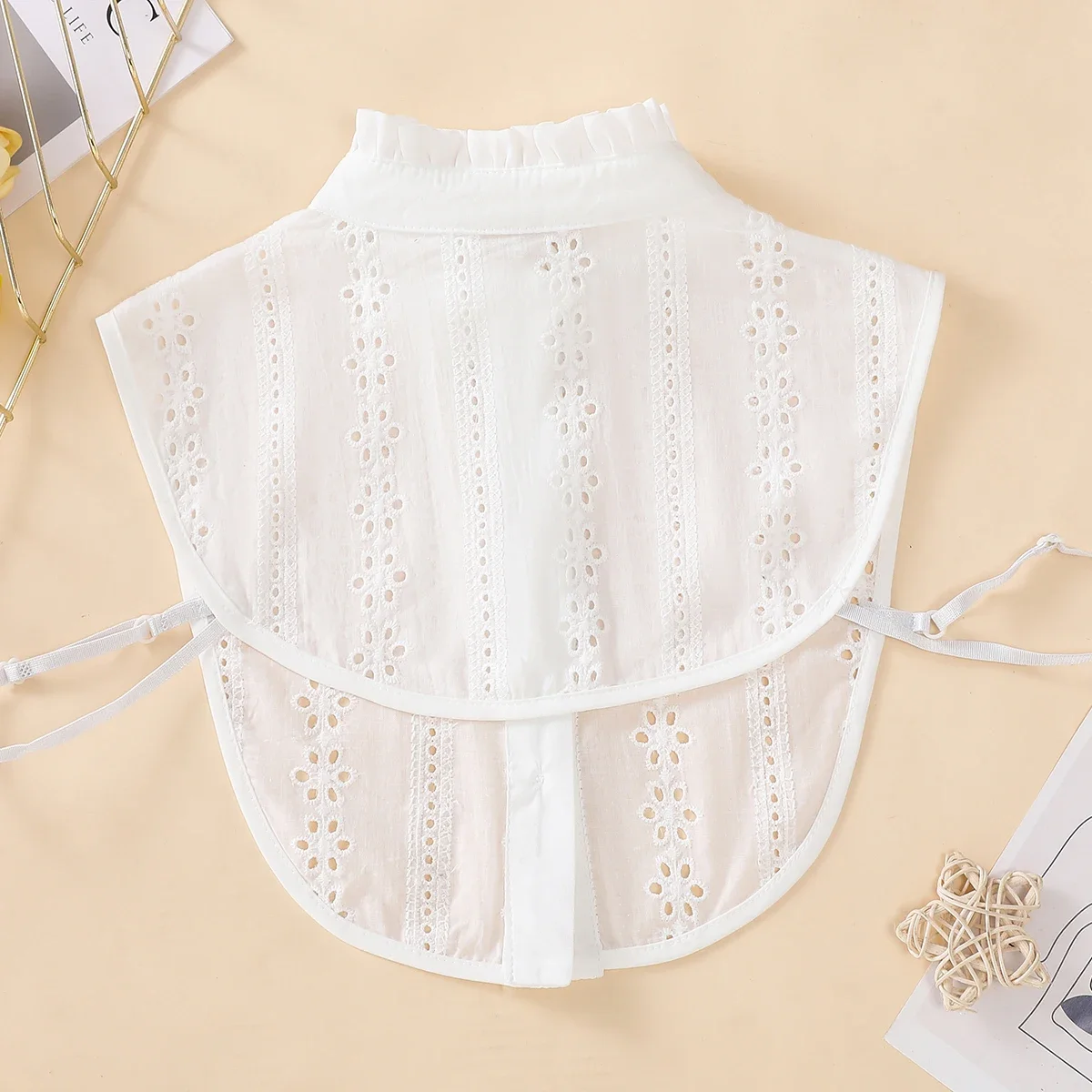 Women Fashion Stand Collar Detachable Fake Collar Hollowed Out Breathable Professional Casual Versatile