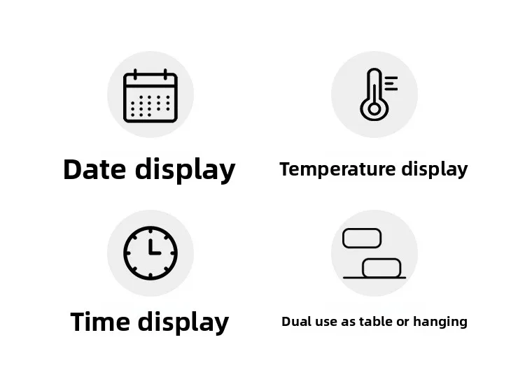Creative LCD Multifunctional Wall Clock, Living Room Clock, , Large Screen, New Electronic Clock, (No Alarm Function)