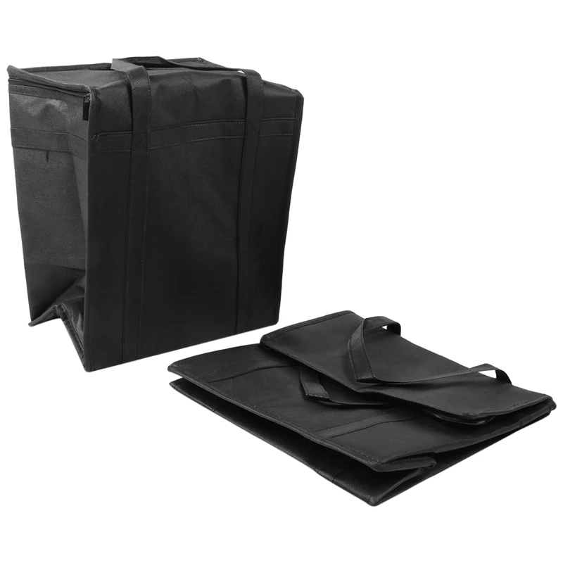 2 Pack Insulated Reusable Grocery Bag Food Delivery Bag With Dual Zipper