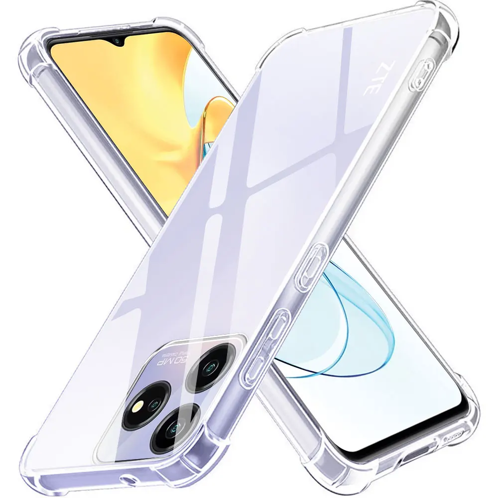 For ZTE Blade V50 Design 4G Smart Shockproof Airbag Phone Case For ZTE Axon 50 Lite Transparent Soft Silicone Back Cover Fundas