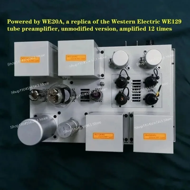 Western Electric WE129 Tube Preamplifier Re-Engraved, 12x Unmodified Amplification, Equipped with WE20A Power Supply