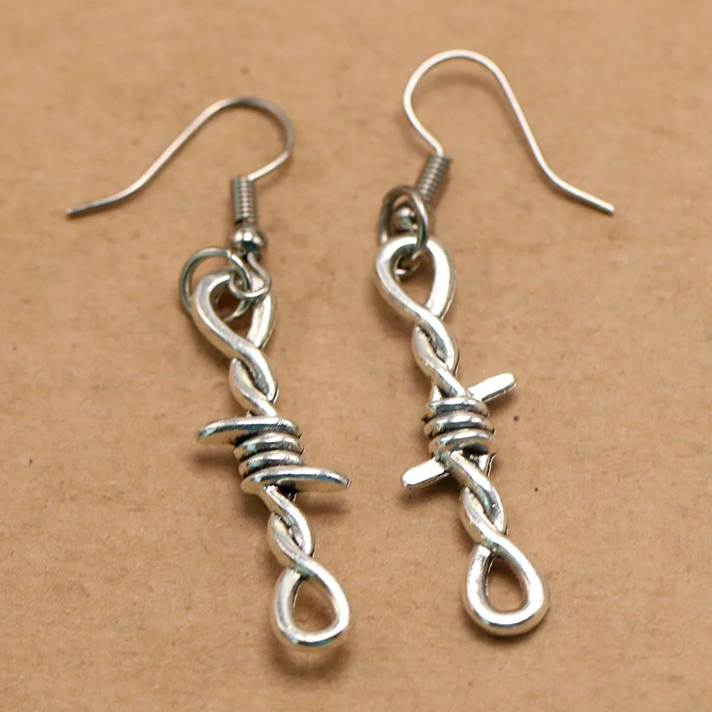Iron Ribbon Earrings Hip Hop Punk Gothic Barbed For Ladies Wire Earring Party Jewelry Gifts
