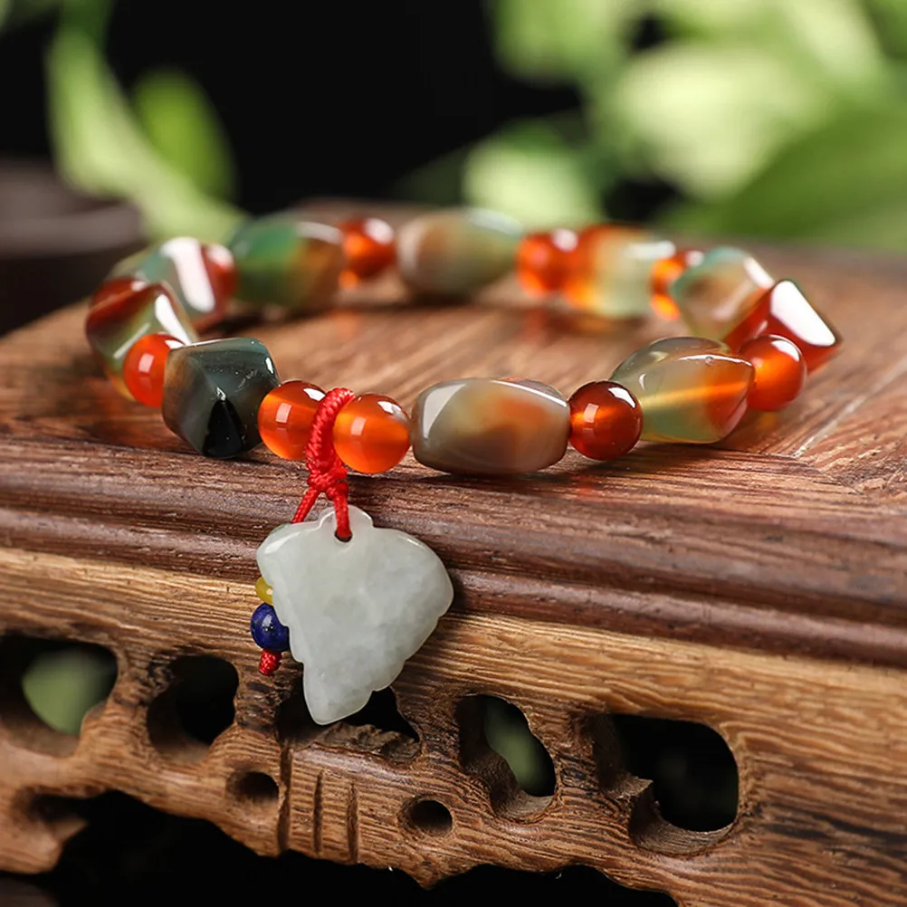 1Pcs Agate Bracelet Natural String Beads Hand Chain Women Lightweight Stylish Gift Matching Clothes Fine Workmanship
