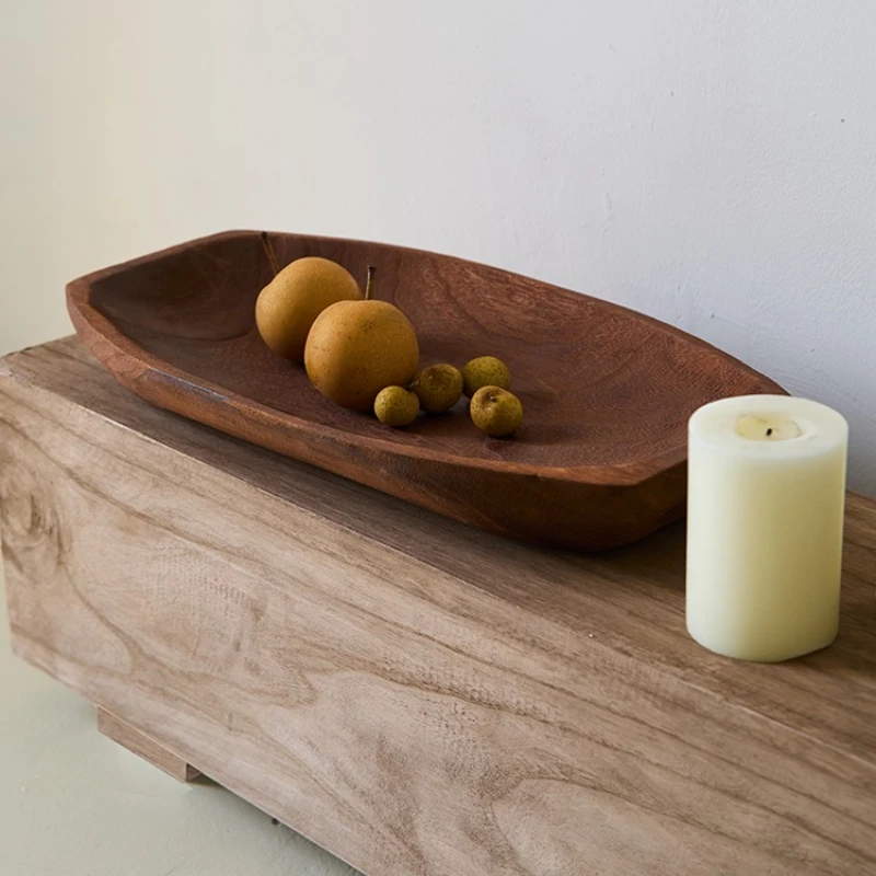 Wooden Dough Bowl for Decor Rustic Decorative Bowl for Home Table Centerpiece,Entryway Table Wooden Dining Room Centerpiece