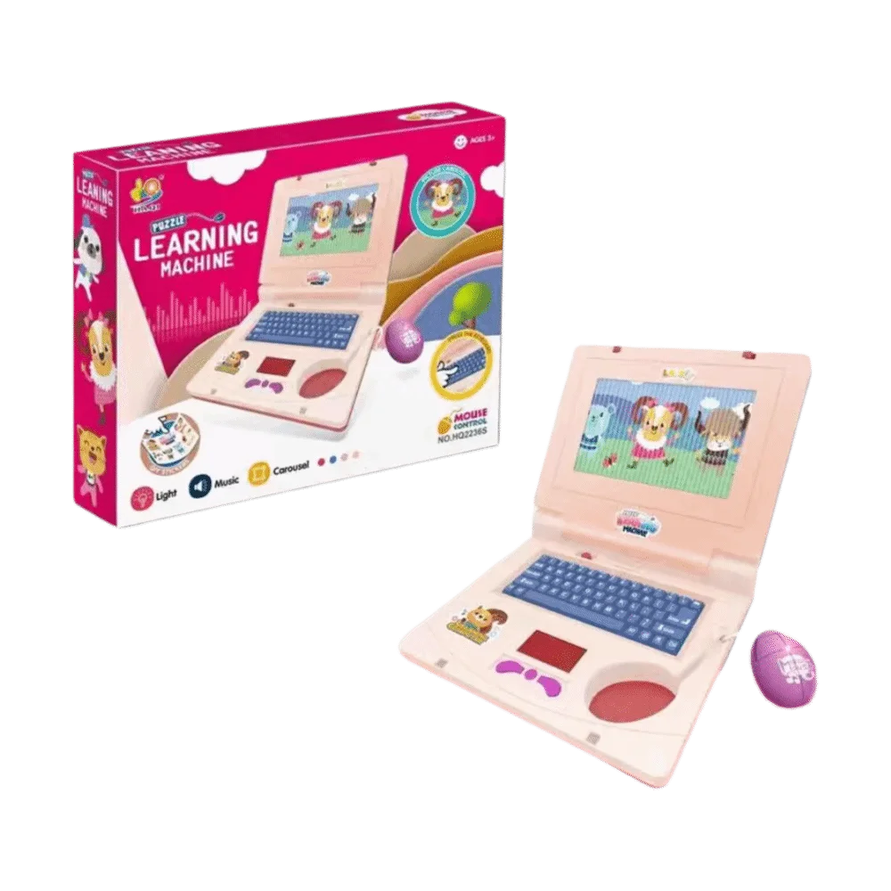 

Plastic Toddler Educational Laptop Battery Music Function Simulation Computer Toy Retractable Mouse Multi-function