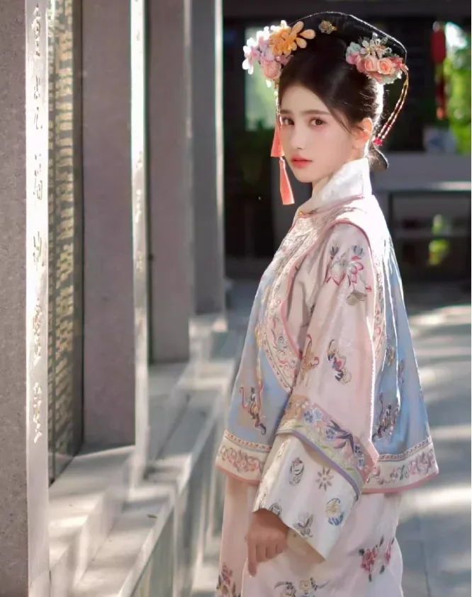 Chinese Hanfu Women's Palace Noble Consort Ge Ge Dress Qing Dynasty Chinese Style Cheongsam