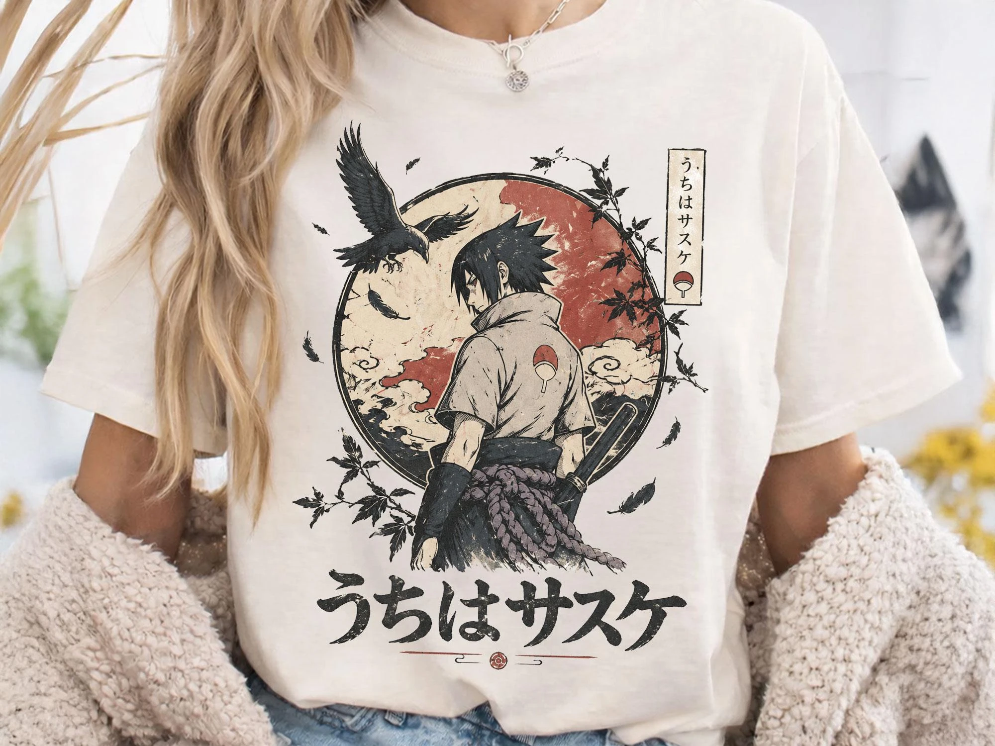 Anime Naruto Uchiha Sasuke T-Shirt Anime Print T-Shirt 2026 Sommer Neue Herren- und Damenmode Baumwolle Oversized T-Shirt Y2K