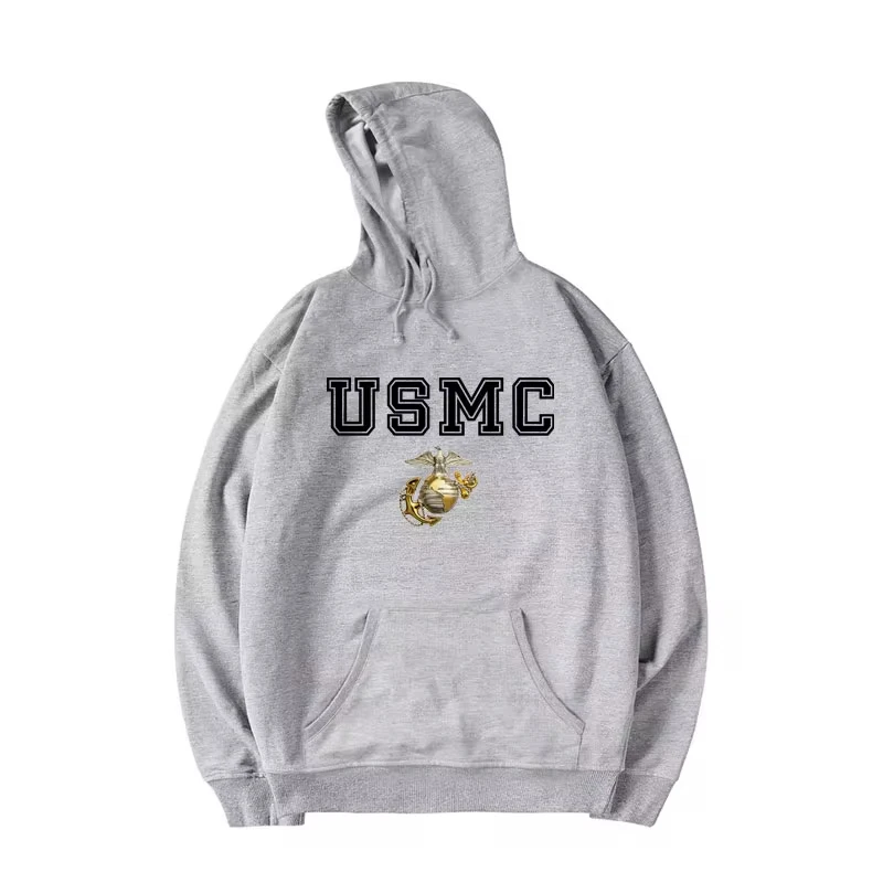 USMC Hoodie Men Women United States Marine Corps Logo Print Pullover US MC Cool Hoodie Sweatshirt With Hat Kawaii Kids Pullovers