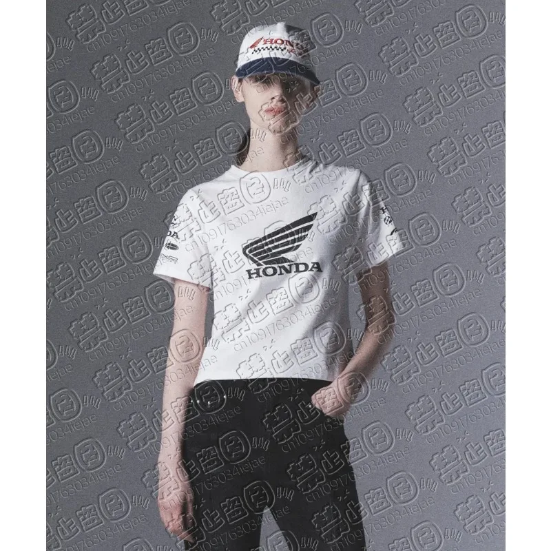 

MOTO Honda Motorcycle Wing Collect Logo T-Shirt Short Sleeve Tee Men’s Riding Gear Biker Style Casual Streetwear Moto Top Summer