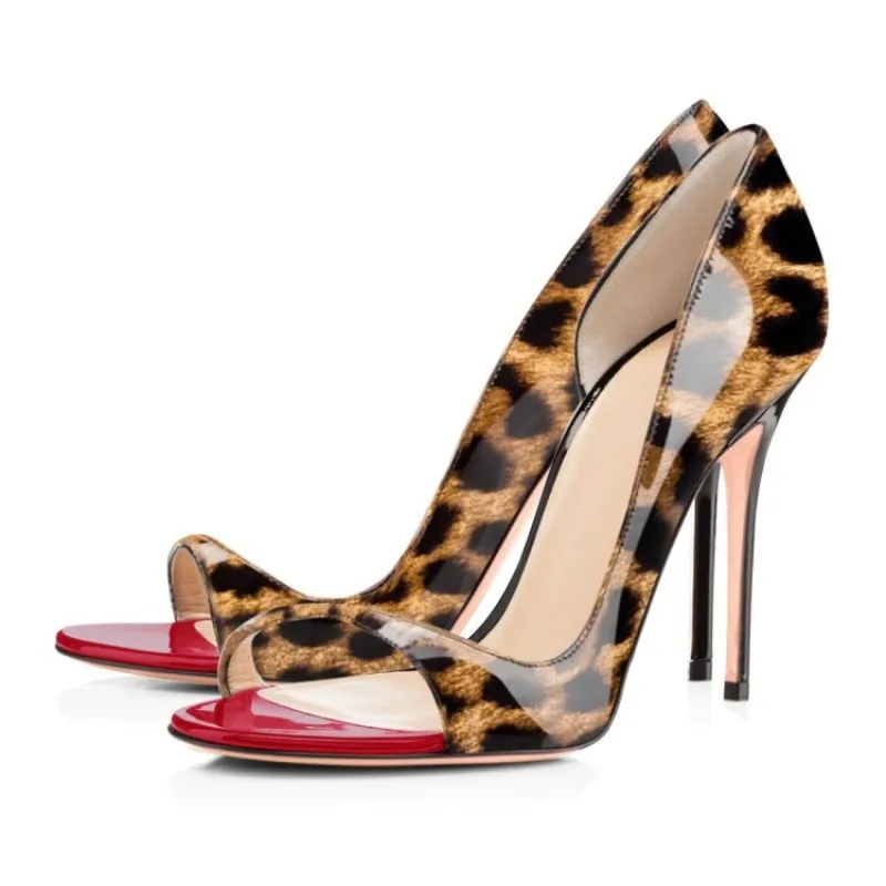 

2025 Новый стиль, пикантные черные сандалии на очень высоком каблуке 12 см, боковые пустые сандалии с открытым носком, универсальные вечерние туфли на тонком каблуке для женщин