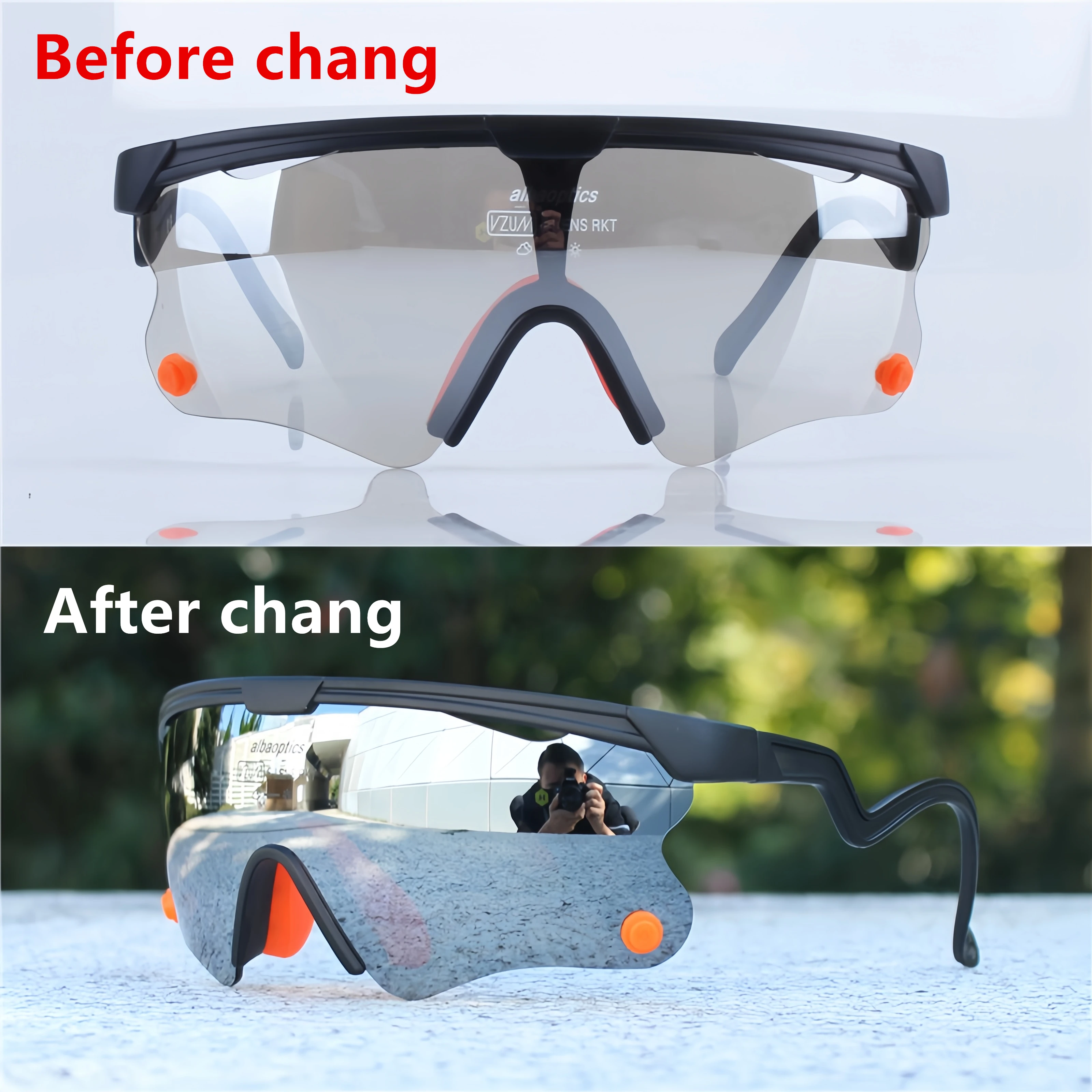 ALBA Optics Delta Ultra Photochromic Cycling Eyewear Men women Sports Goggles Road Mtb Mountain Bike Bicycle Glasses Sunglasses