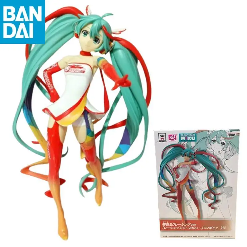 在庫ありオリジナルバンダイバンプレストボーカロイド初音レーシングミククロニクルレーシングミクモデルフィギュアギフト装飾子供-大人