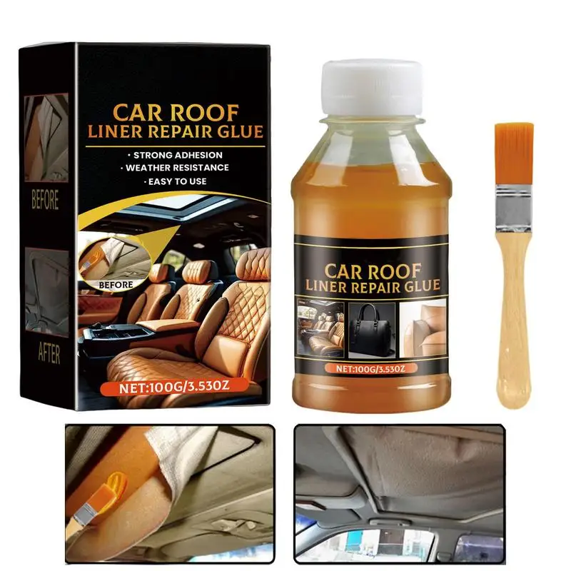 Car Roof Liner Repair Glue Fabric Leather Polyester Doll Repairing Portable Strong Adhesion Car Interior Roof Self adhesive Glue