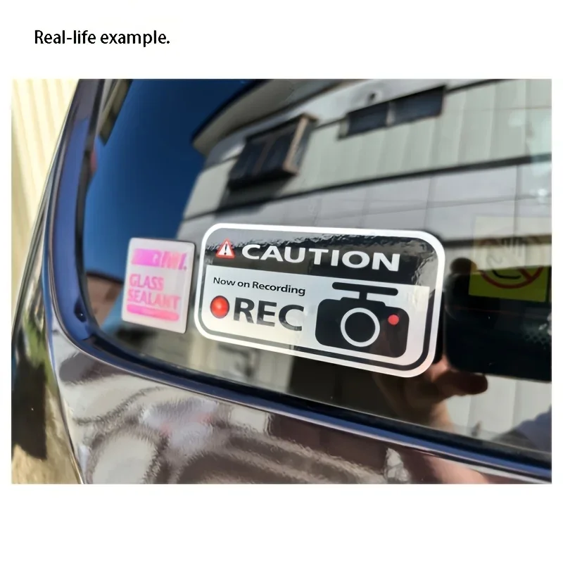 2Pcs REC Recording Warning Waterproof Decals for Car Truck SUV