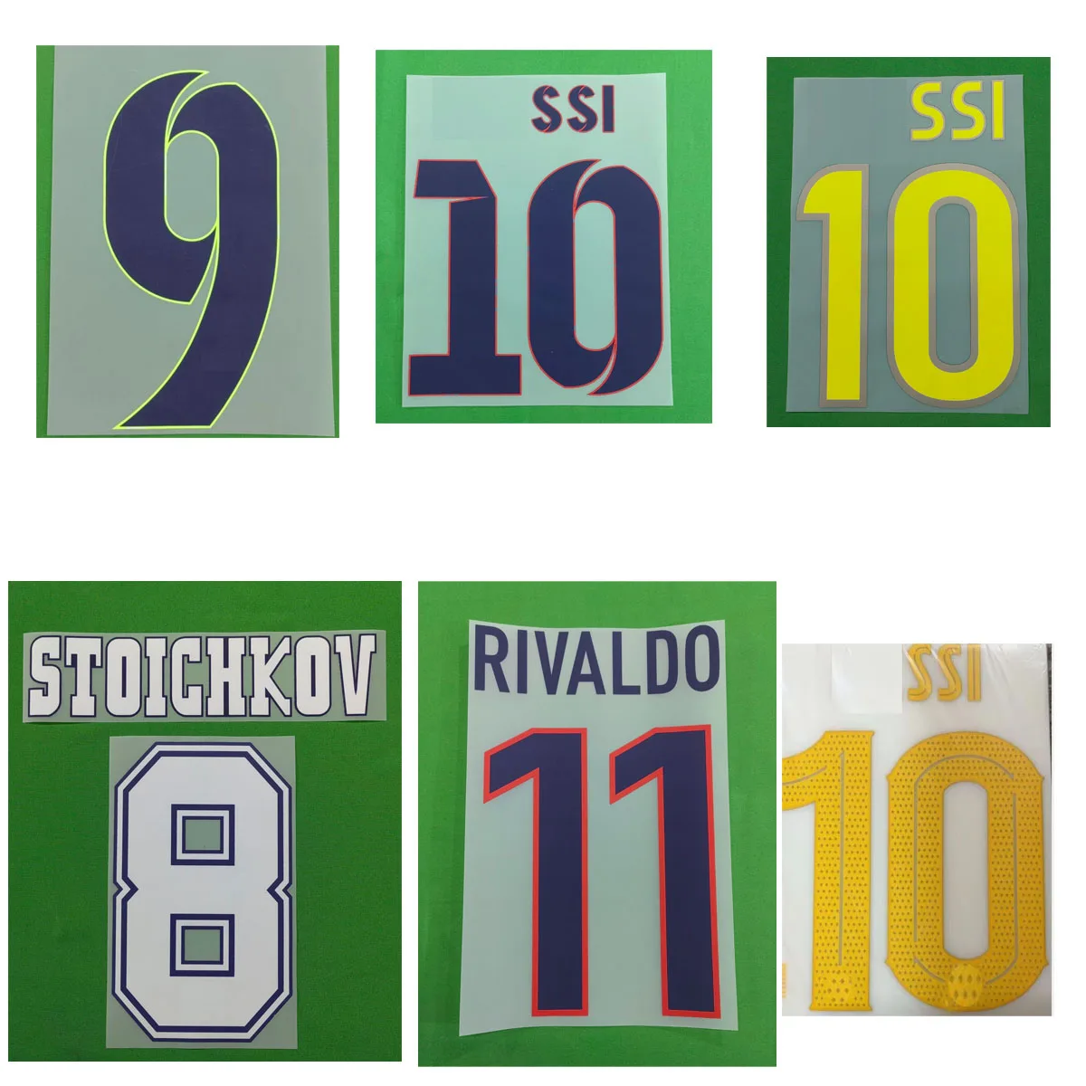 Retro Soccer Nameset #10 #9 SUPER STAR Printing CUSTOMIZE NAME NUMBER Heat Transfer Soccer Patch Badge