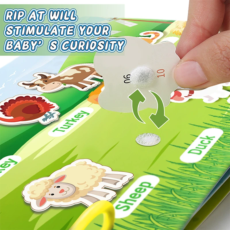 Children's Quiet Sticker Book, Fun Shape Recognition Quiet Book, Featuring Themes Such as Animals, Numbers, Transportation, and More, Can Be Pasted and Removed Repeatedly for Reuse, Summer Party Gift, Back-To-School Learning Supplies