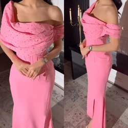 Customized Jersey Beading Evening A-line One-shoulder Bespoke Occasion Gown Midi Dresses