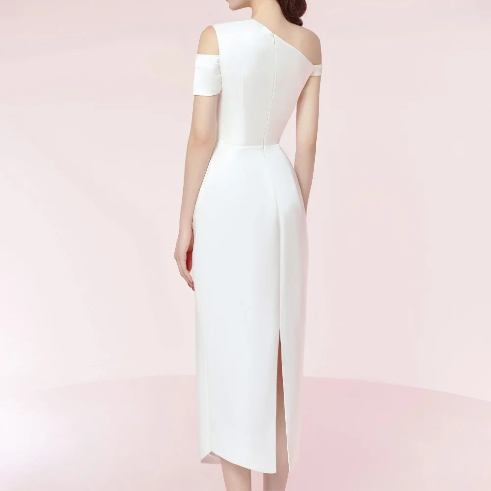 Customized Pleated Shoulder Dress White A-Line Evening Dresses Formal Modern Exquisite High Quality Prom Party Gowns for Women image 5