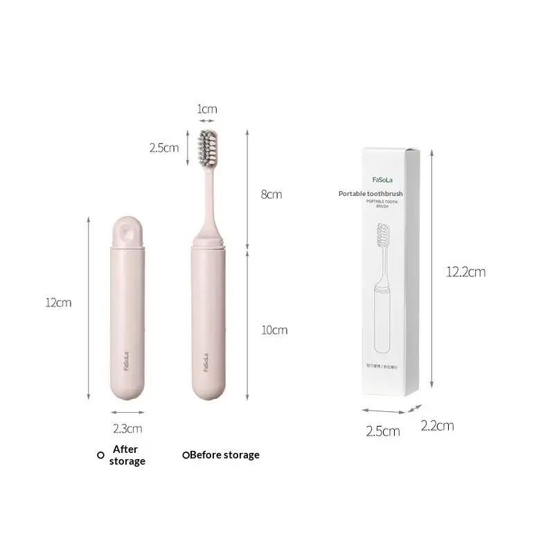Folding Travel Toothbrush Small Head Soft Hair Design Dustproof Portable for Hiking Backpack and Commuting Use