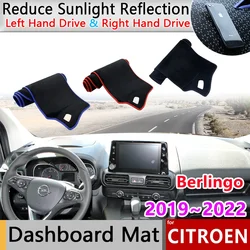 Cubierta de tablero para Citroen Berlingo Peugeot Partner Opel Combo Life, alfombrilla para tablero, accesorios adhesivos para sombrilla, 2019 ~ 2022