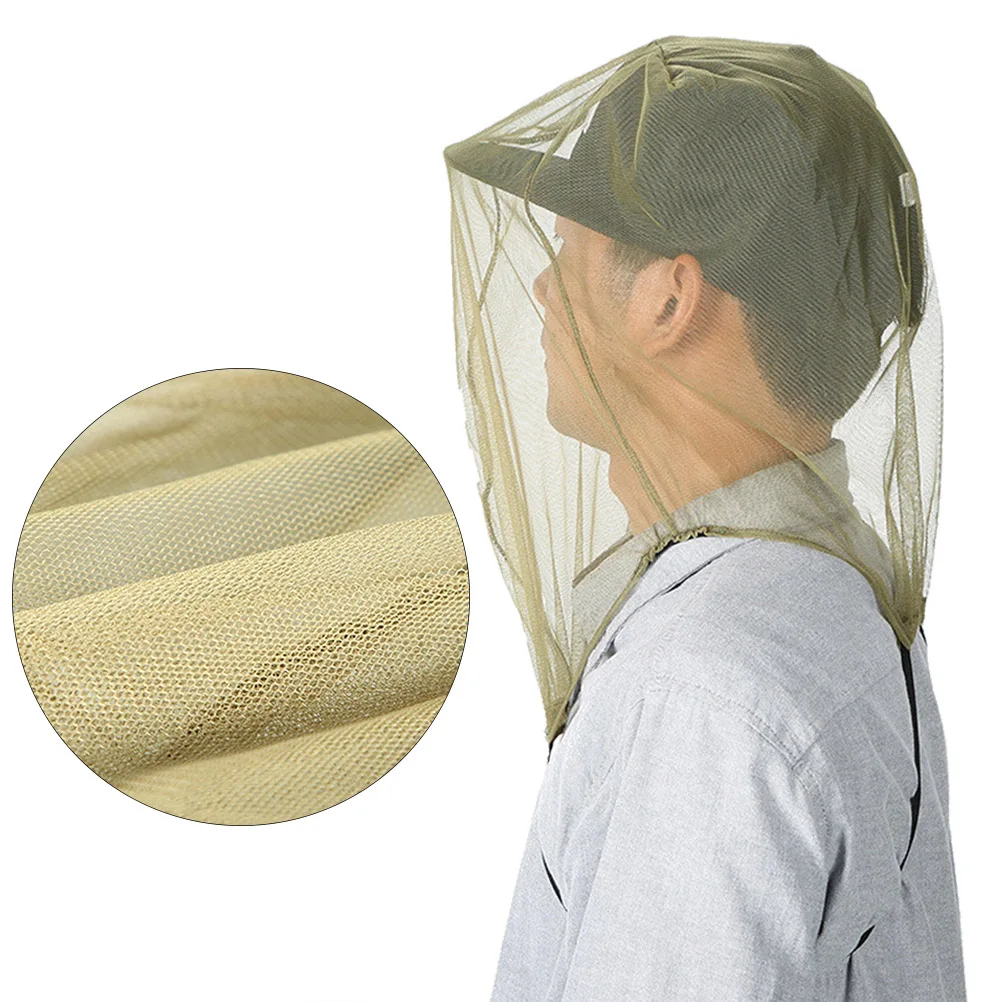 

2PCS Anti-Mosquito Cap Dust Proof Head Net Garden Mesh Face Hat Green Men Women Teenagers Outdoor Insect Protection Summer