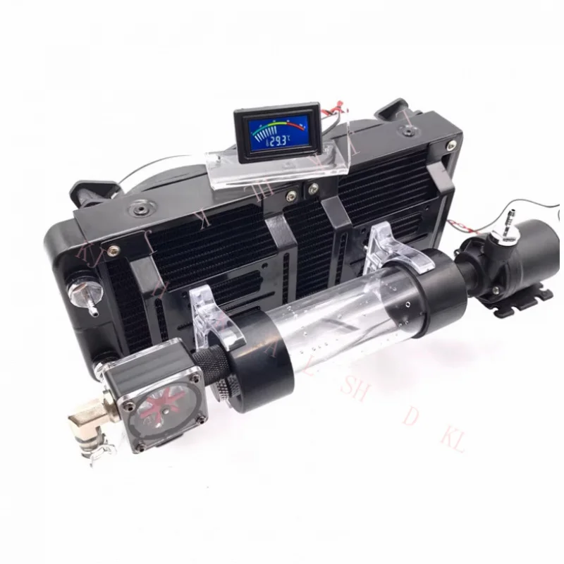 N   Mobile Computer Notebook 240MM Colorful Water Cooling Jacket Radiator     water flow meter + thermomete