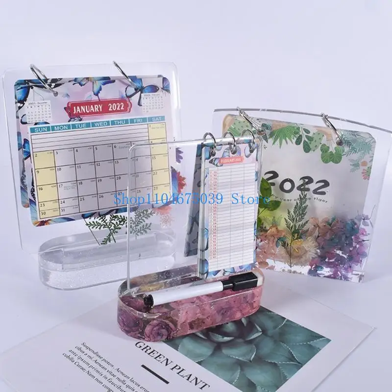

5asd подвесная доска для календаря, форма для эпоксидной смолы с УФ-кристаллами, подвесной календарь ручной работы, силиконовая