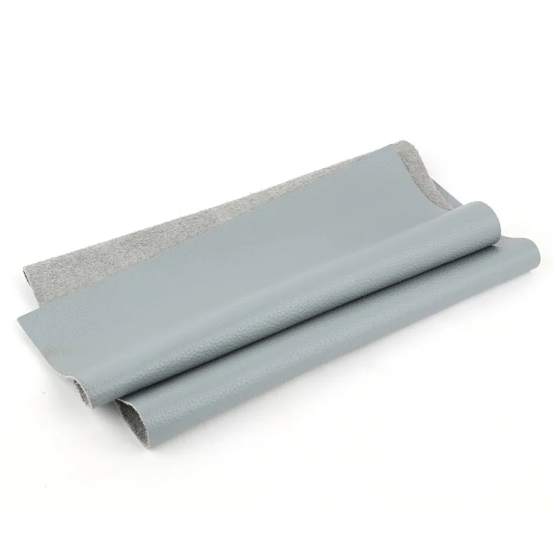 Capa superior de couro cinza claro, cabeceira de sofá, assento de carro, lichia, couro macio, 1.5mm, feito à mão, tecido de couro diy