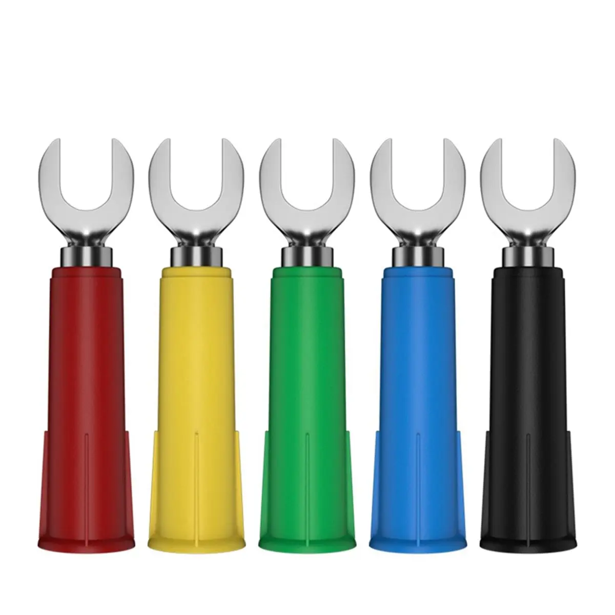 5Colors 6MM Insert Spade Plug 6MM U-Type Terminal with 4MM Socket with 4MM Banana Plug for Electrical Test Lead