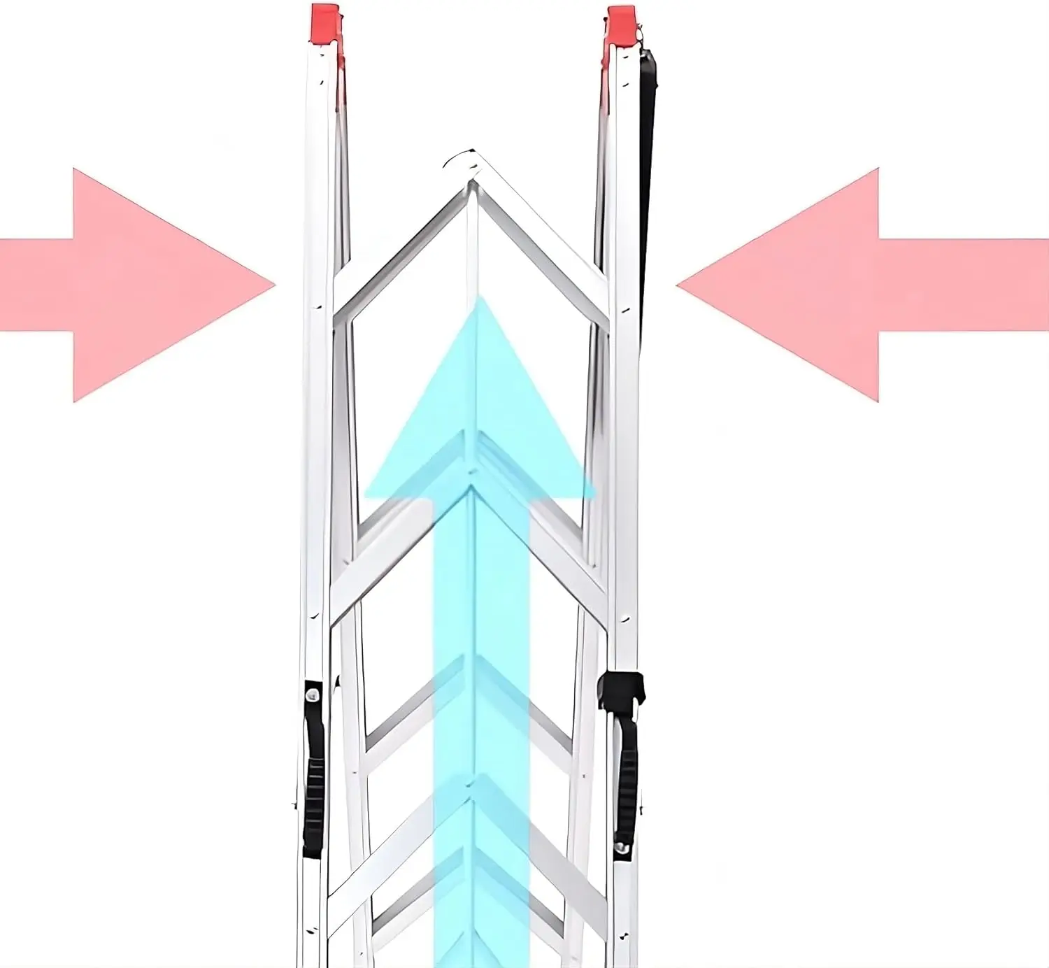 Escabeau compact et portable avec larges pédales coordonnantes, échelle pliante, conception à cadre A pliable, double avant, 330lb C