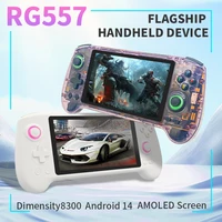 Consola de juegos portátil Anbernic RG557, pantalla AMOLED de 5,48 pulgadas, tamaño Android 14, Bluetooth 5,3, WIFI, 5500mah, PSP, PS2, regalo para niño