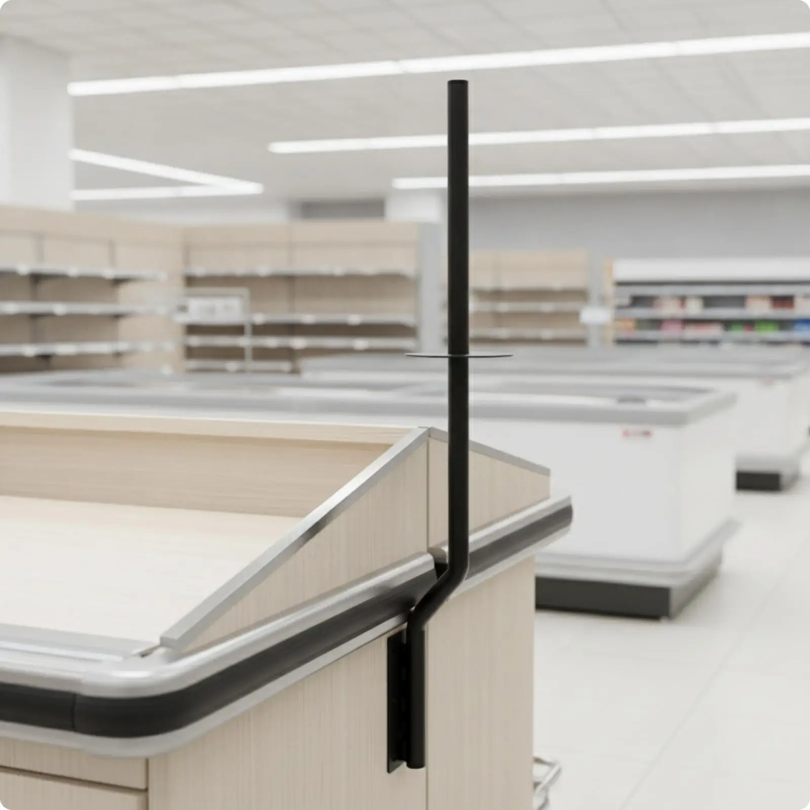 Black Metal Film Roll Rack for Quick Bag Tearing at Grocery Counter