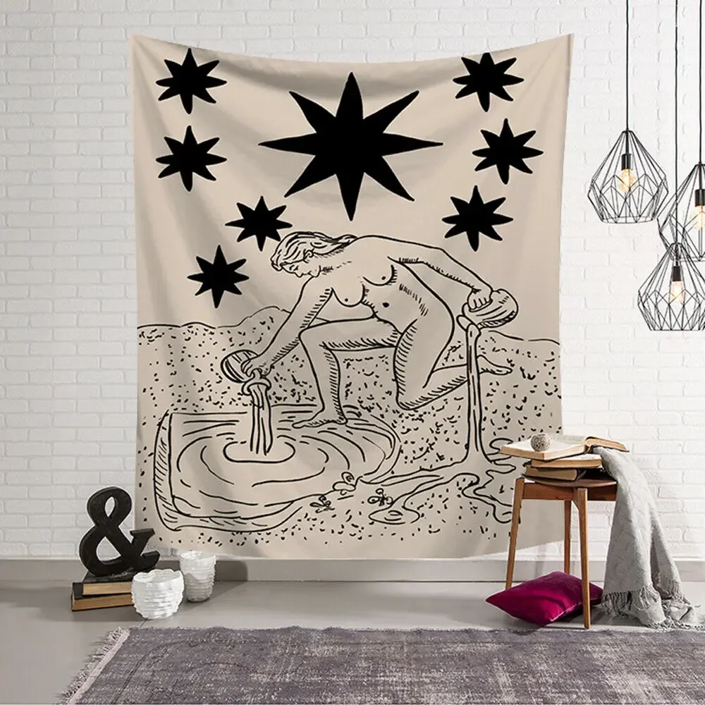 The Star XVII Tarot Card Tapestry Rider Waite Deck Tapestry