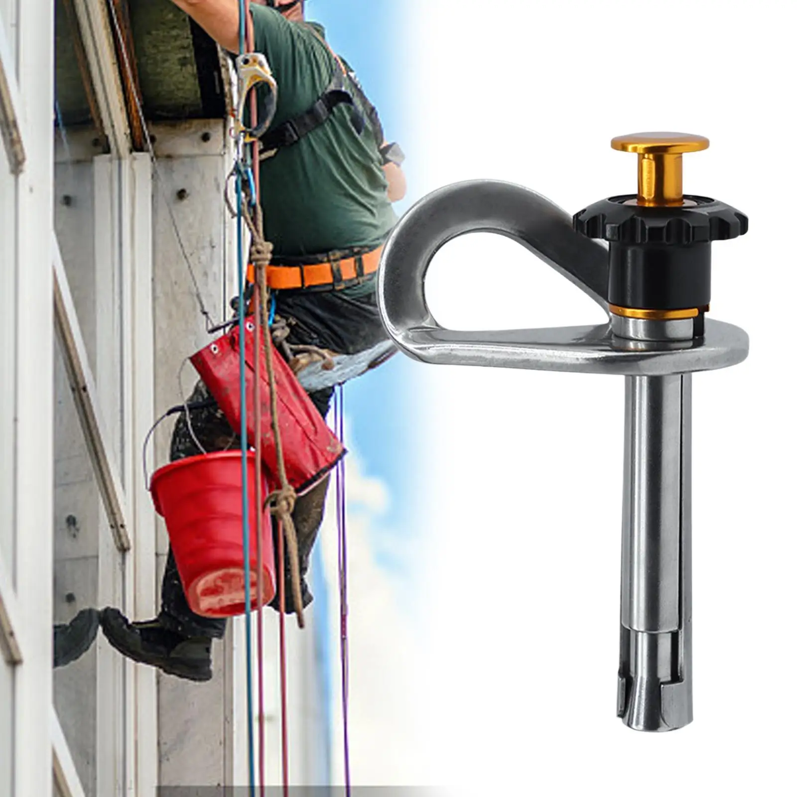 Climbing Holds Anchor Fixed Point for Caving High Worker Mountaineering