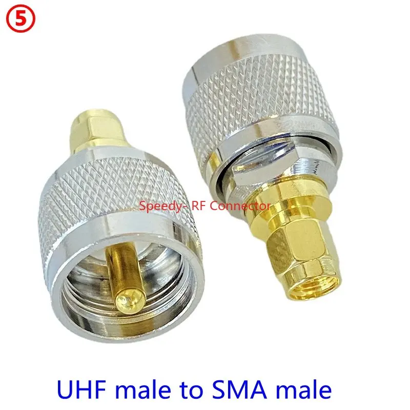 1Pcs UHF SO239 PL259 to SMA Male Plug&Female Jack RF Coax  Adapter Connector Wire Terminals Straight Fast Delivery Brass Copper