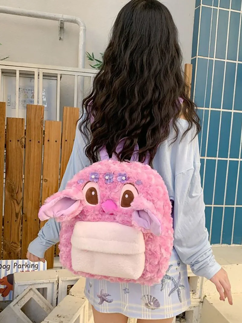 New Disney Stitch Plush Backpack Kawaii Character Design Large Capacity Girls' Backpack Perfect Gift For Young Women