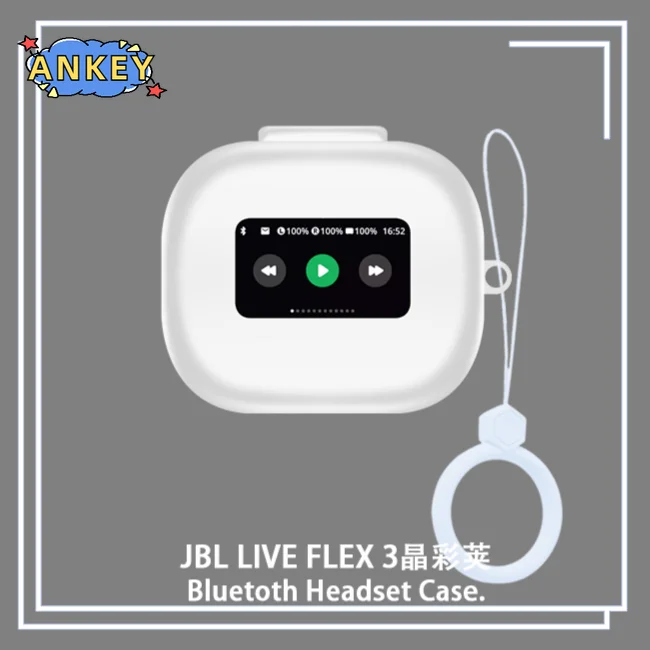 Funda protectora para auriculares JBL Live Flex3, anillo de silicona suave anticaída, Bluetooth inalámbrico