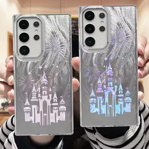 Disney Fireworks Castle Phone Case for Samsung Galaxy S23 S24 Ultra S23 FE S23 S24 Plus S21 4G 5G Soft Shockproof Cover