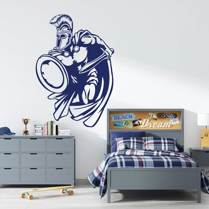 Spartan Wall Decal Spartan Warrior Gladiator Wall Sticker Home Room Decoration Mural Vinyl Wall Decor Removable Decals S564