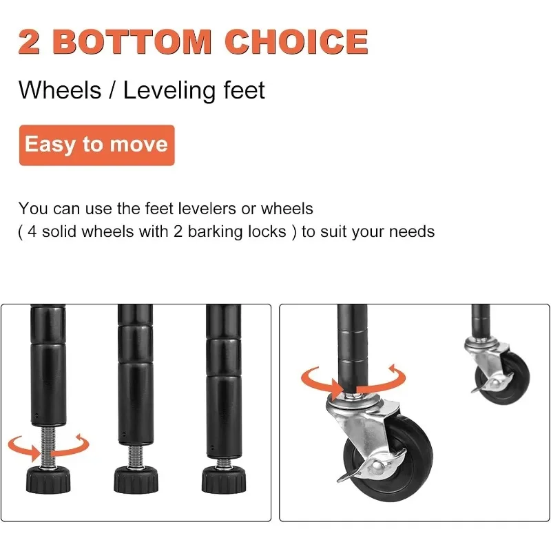6000Lbs Capacity Heavy Duty Storage Shelves Commercial Wire Shelving Unit and Storage Adjustable NSF 6 Tier Metal Rack