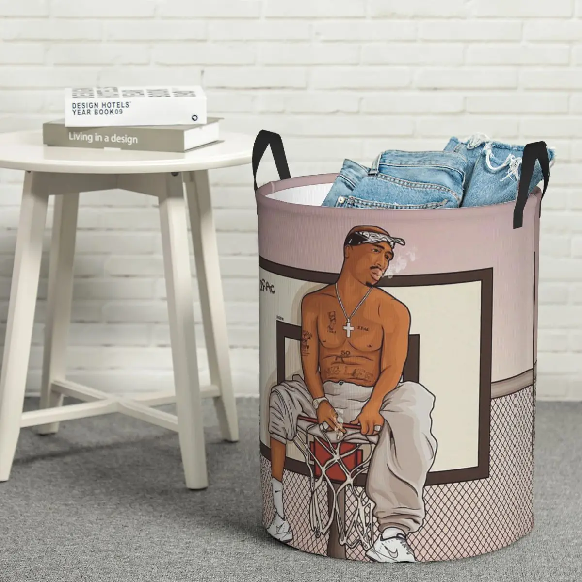 

Laundry Collector Rapper Tupac 2PAC Hip Hop Folding Laundry Basket Home Organizer Baby Washing Basket Home Organizer